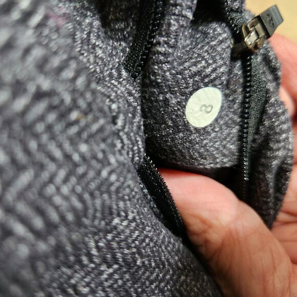 Lululemon Think Fast Hoodie Heathered Herringbone Heathered‎ Black Womens Size 8 - Picture 11 of 12